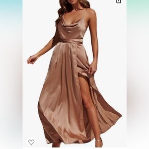 Yimeili Gold Cowl Neck Gown